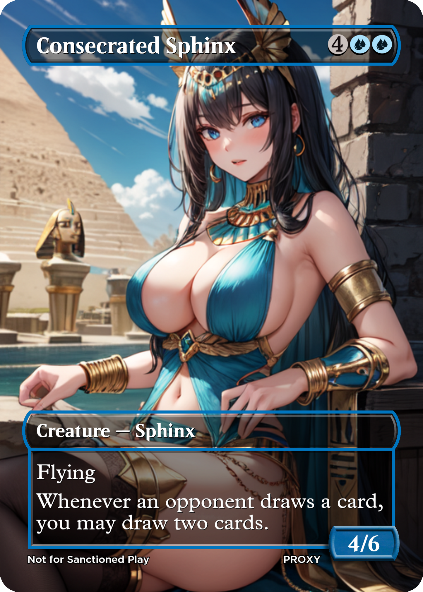 Consecrated Sphinx Creature - MTG PROXY Anime Waifu - Mature Content