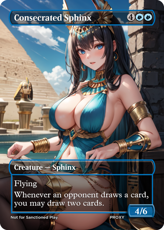 Consecrated Sphinx Creature - MTG PROXY Anime Waifu - Mature Content