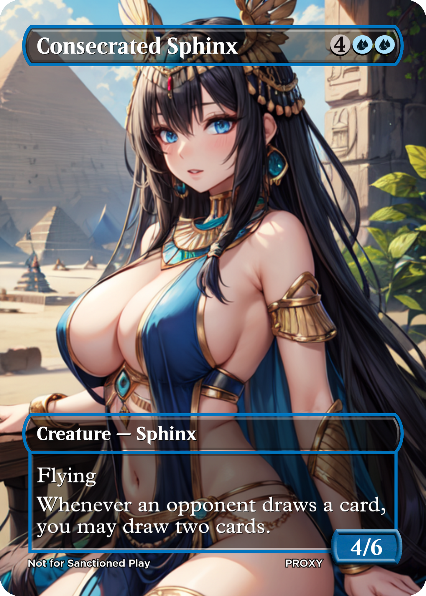 Consecrated Sphinx Creature - MTG PROXY Anime Waifu - Mature Content