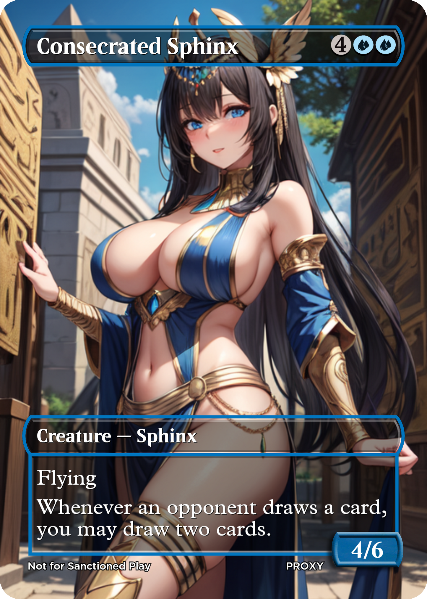 Consecrated Sphinx Creature - MTG PROXY Anime Waifu - Mature Content