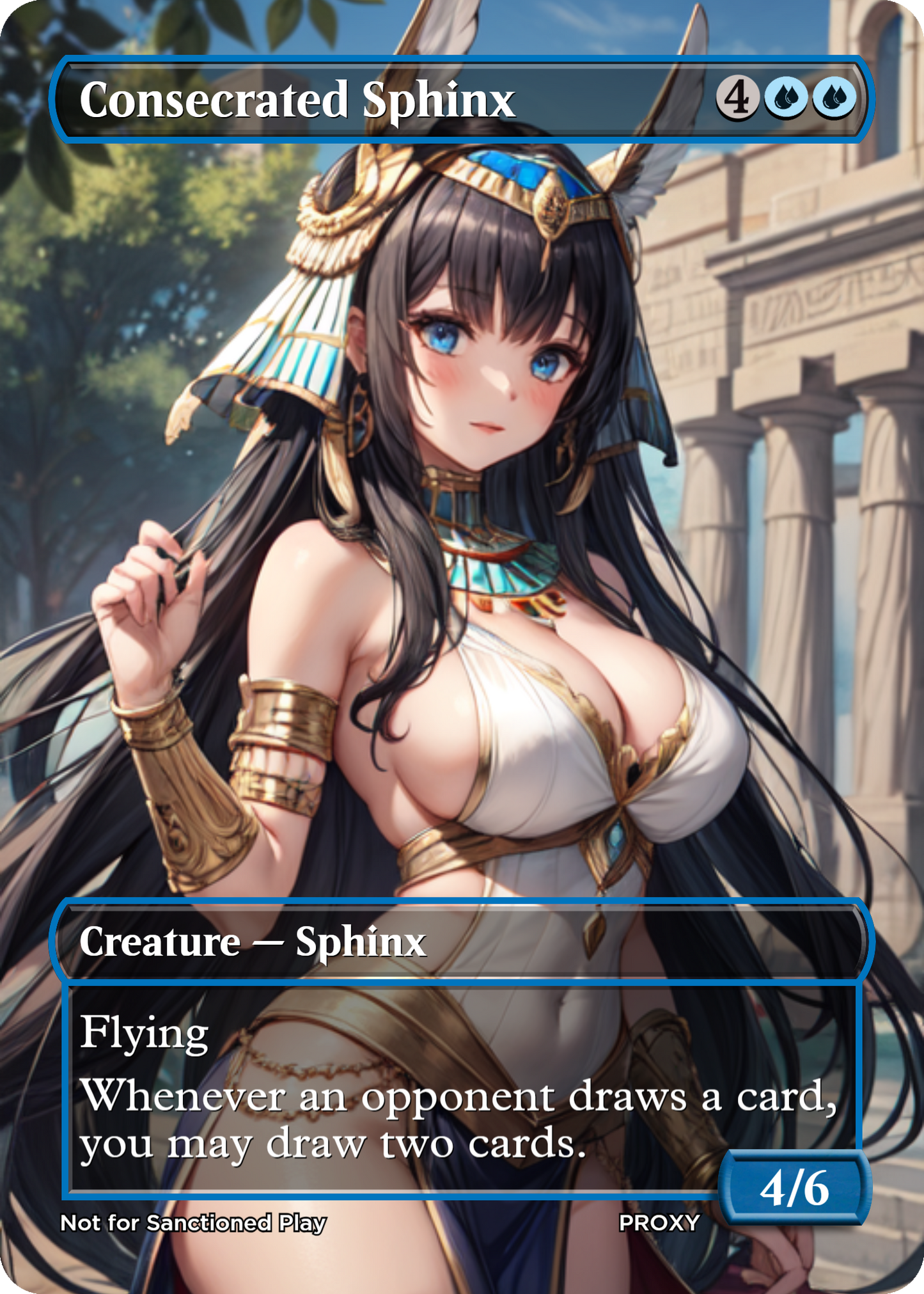 Consecrated Sphinx Creature - MTG PROXY Anime Waifu - Mature Content