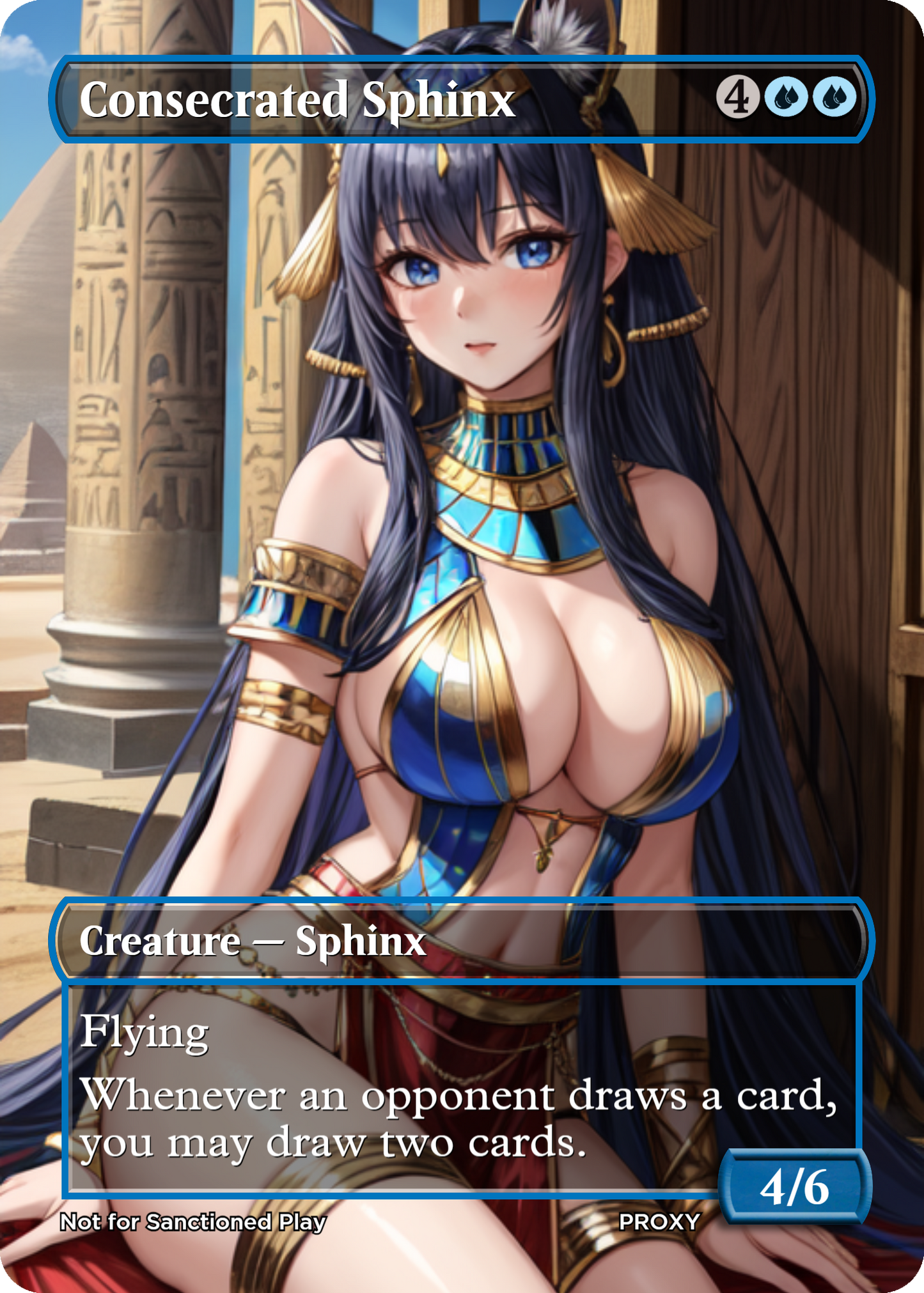 Consecrated Sphinx Creature - MTG PROXY Anime Waifu - Mature Content