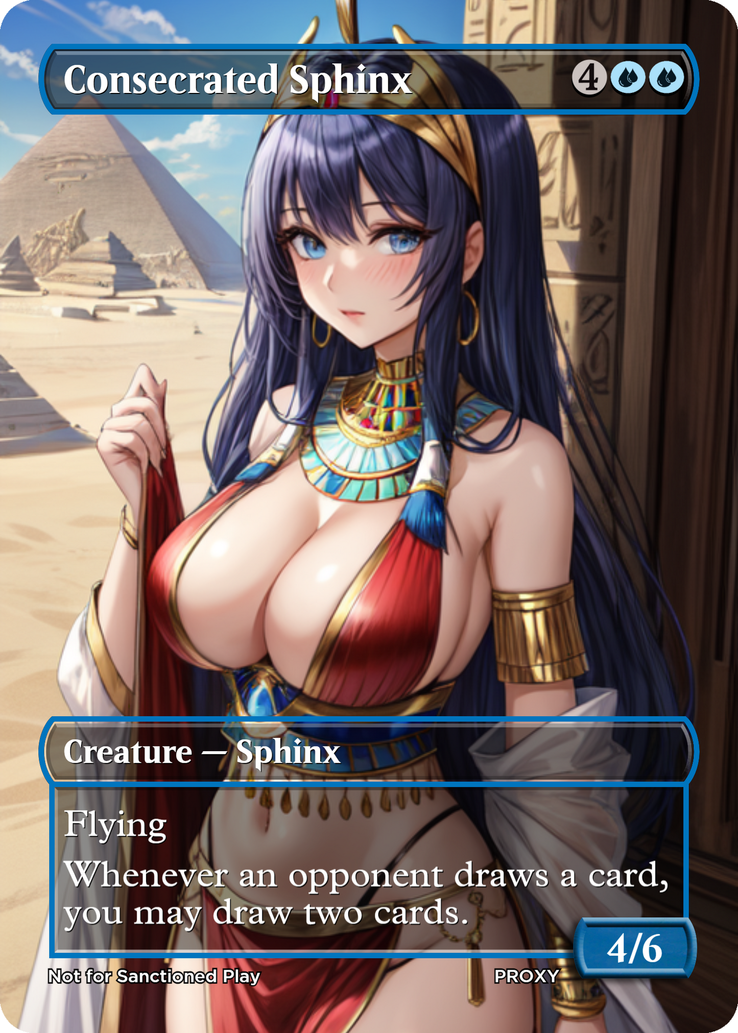 Consecrated Sphinx Creature - MTG PROXY Anime Waifu - Mature Content