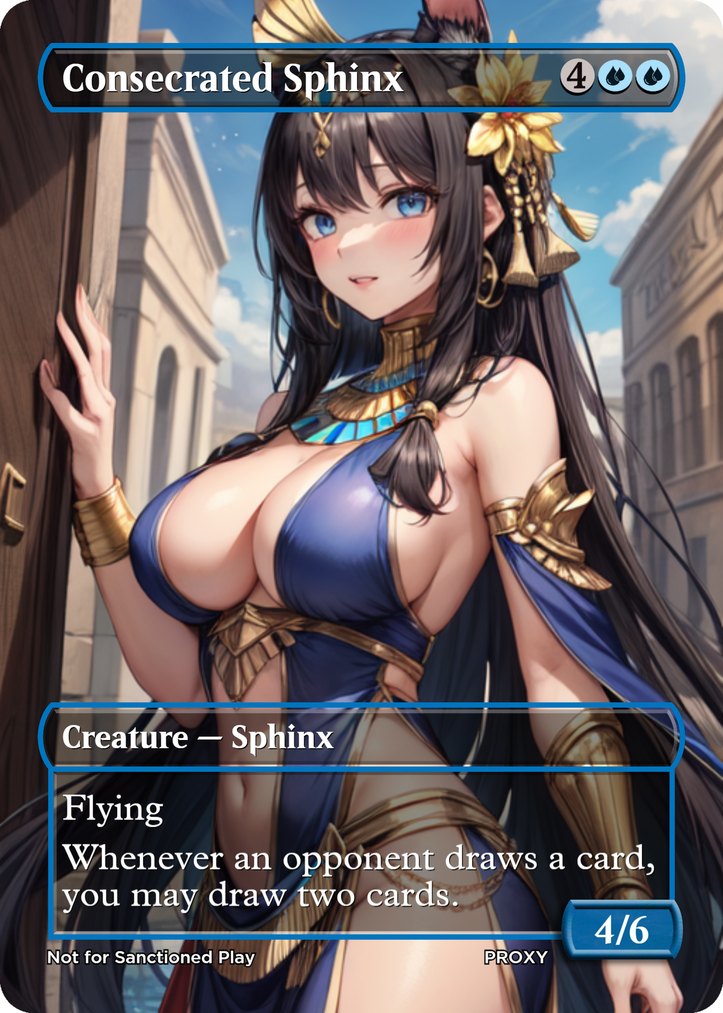 Consecrated Sphinx Creature - MTG PROXY Anime Waifu - Mature Content
