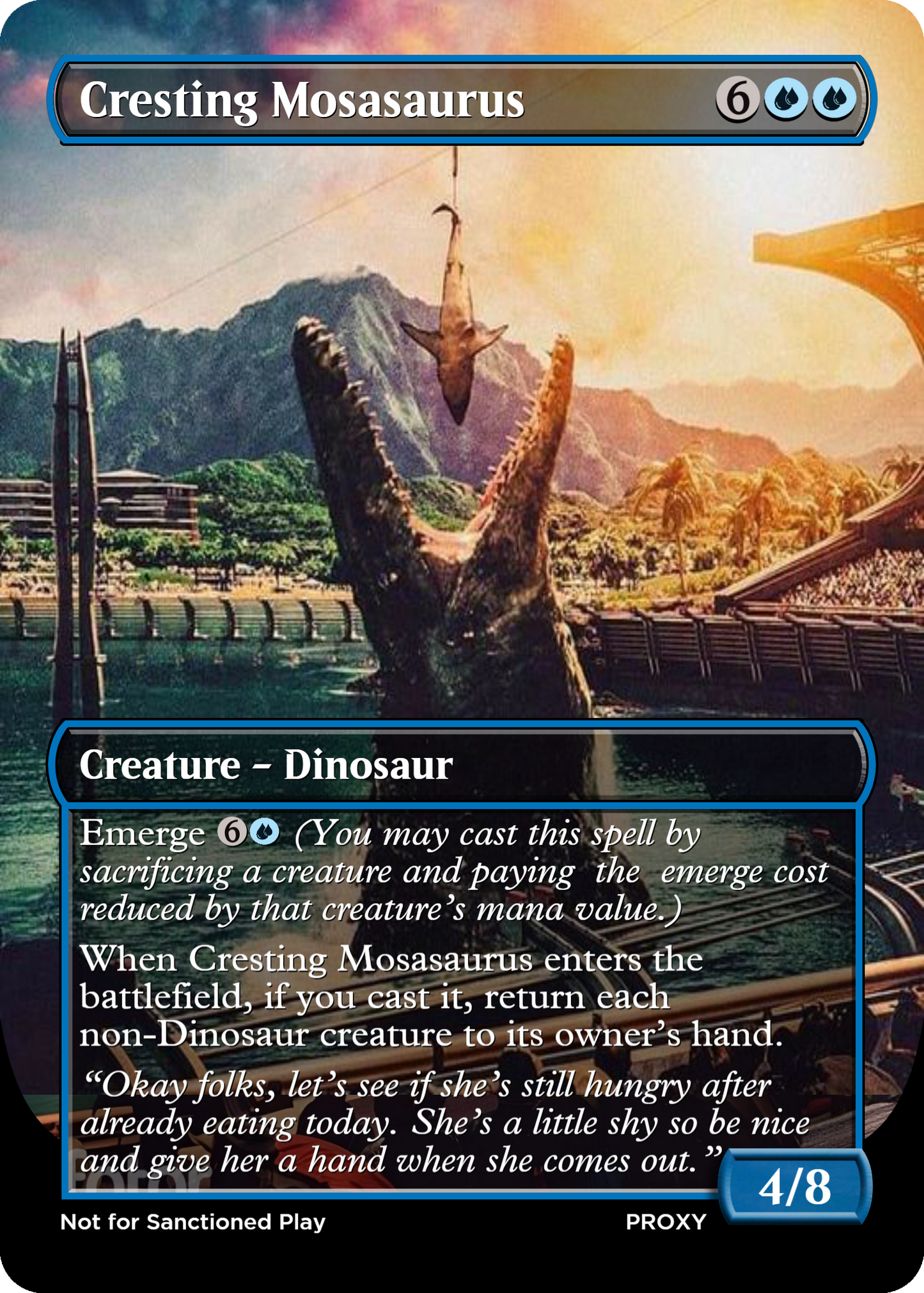 Cresting Mosasaurus Creature - MTG PROXY Jurassic Park