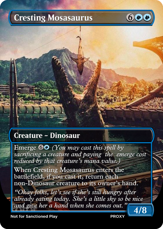 Cresting Mosasaurus Creature - MTG PROXY Jurassic Park