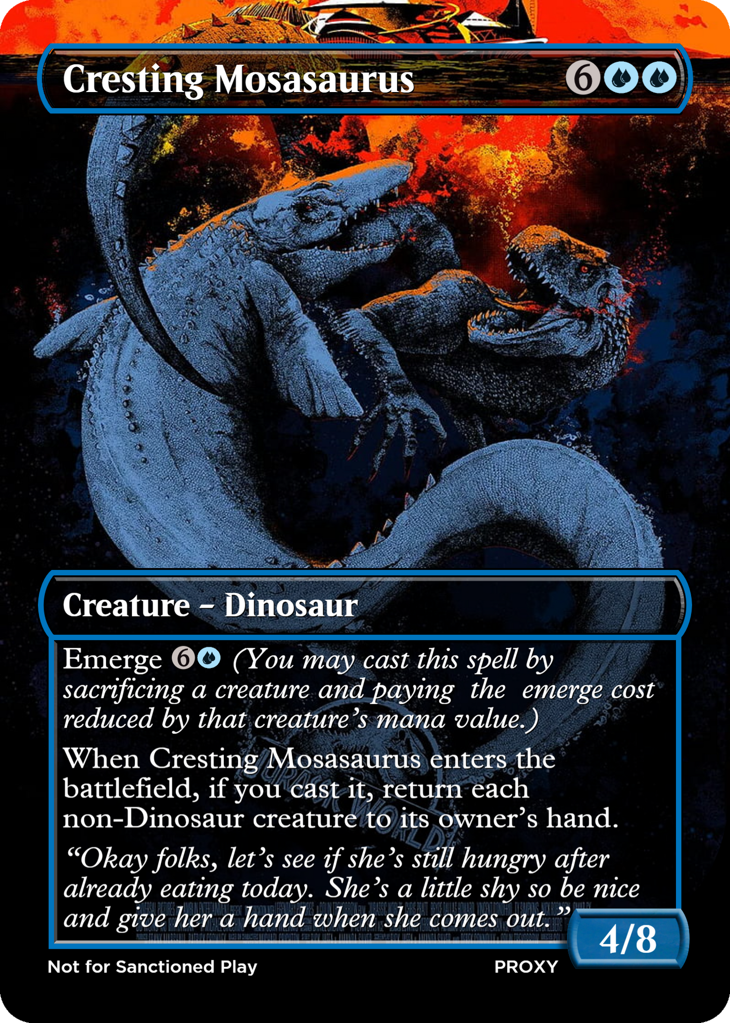Cresting Mosasaurus Creature - MTG PROXY Jurassic Park