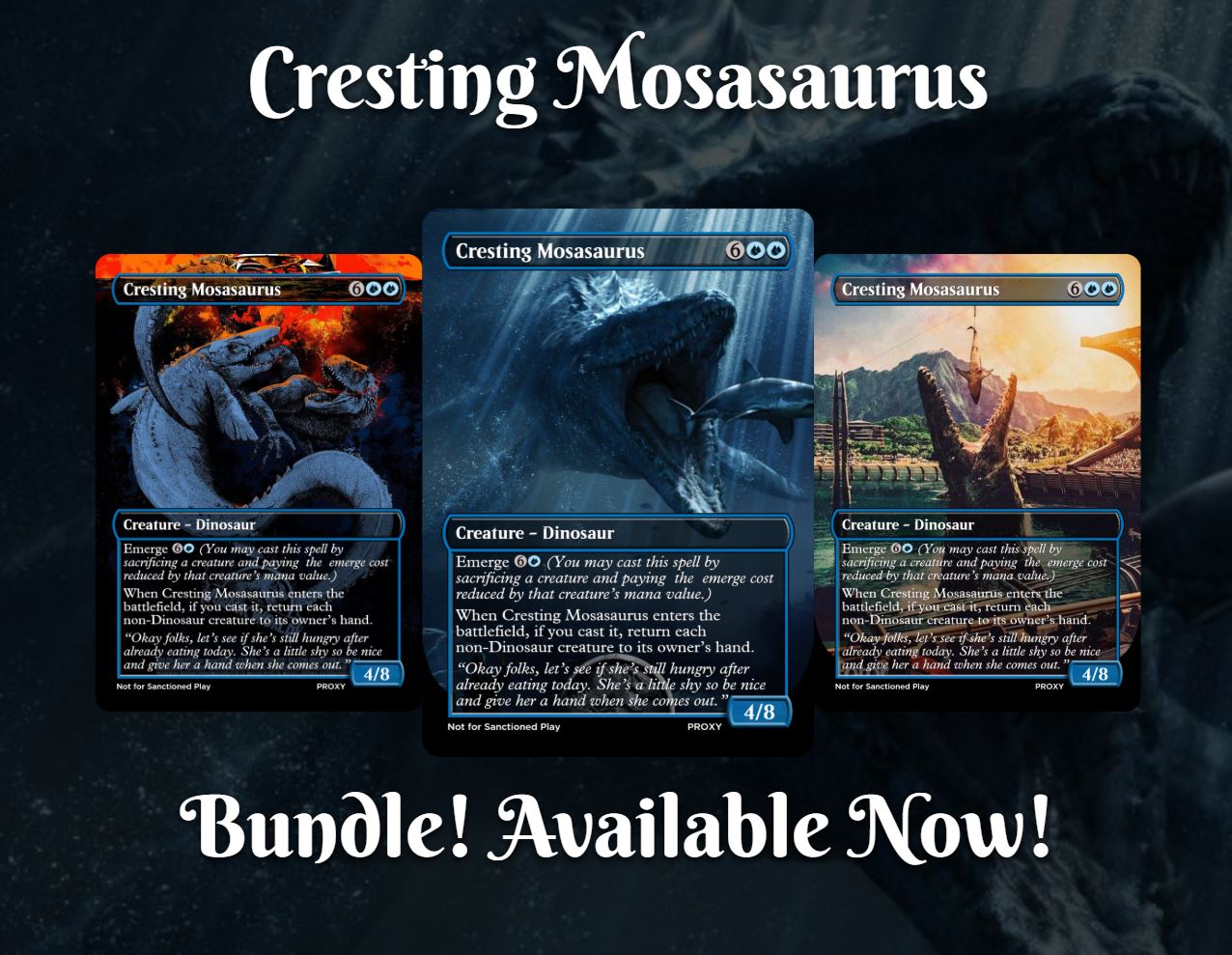 Cresting Mosasaurus Creature - MTG PROXY Jurassic Park
