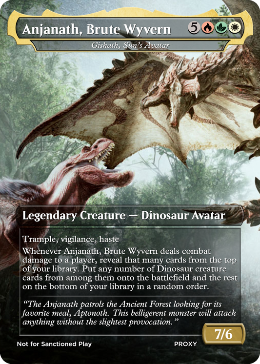 Anjanath, Brute Wyvern (Gishath, Sun's Avatar) - MTG PROXY Video Games/Monster Hunter