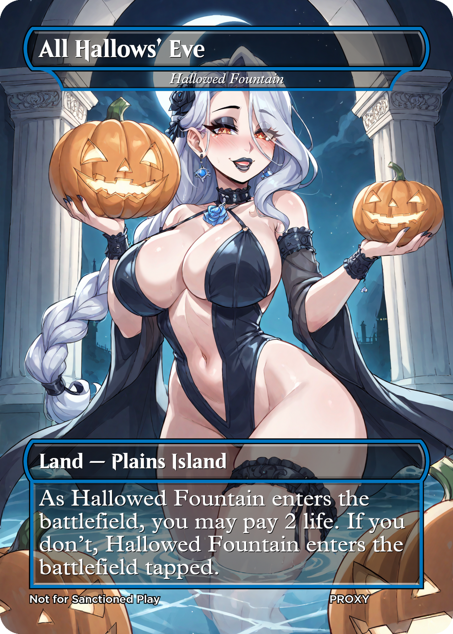 All Hallows' Eve (Hallowed Fountain) Land Non-Creature - LIMITED EDITION - MTG PROXY Anime Waifu - Mature Content (Copy)
