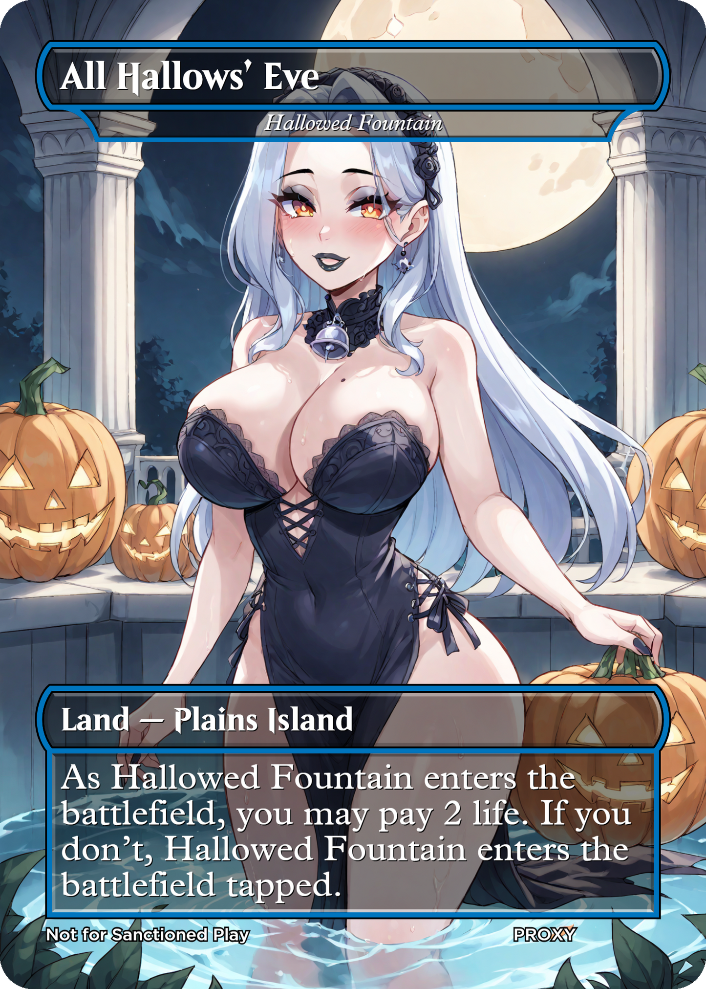 All Hallows' Eve (Hallowed Fountain) Land Non-Creature - LIMITED EDITION - MTG PROXY Anime Waifu - Mature Content (Copy)
