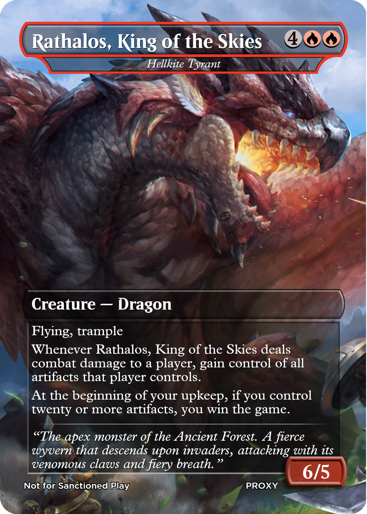 Rathalos, King of the Skies (Hellkite Tyrant) - MTG PROXY Video Games/Monster Hunter