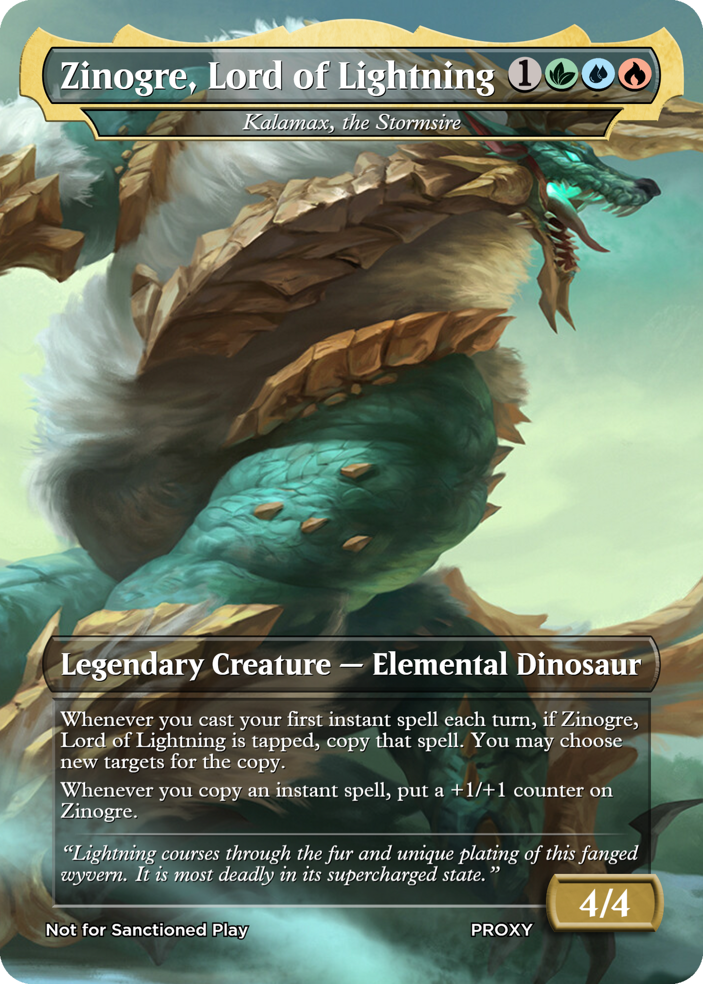 Zinogre, Lord of Lightning (Kalamax, the Stormsire) - MTG PROXY Video Games/Monster Hunter Wilds