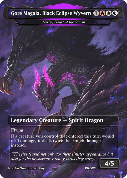 Gore Magala, Black Eclipse Wyvern (Neriv, Heart of the Storm) - MTG PROXY Video Games/Monster Hunter Wilds