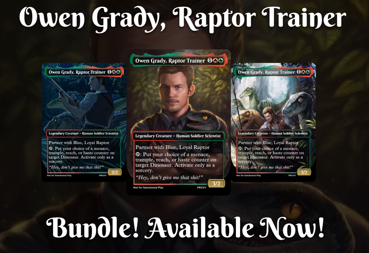 Owen Grady, Raptor Trainer Creature - MTG PROXY Jurassic Park