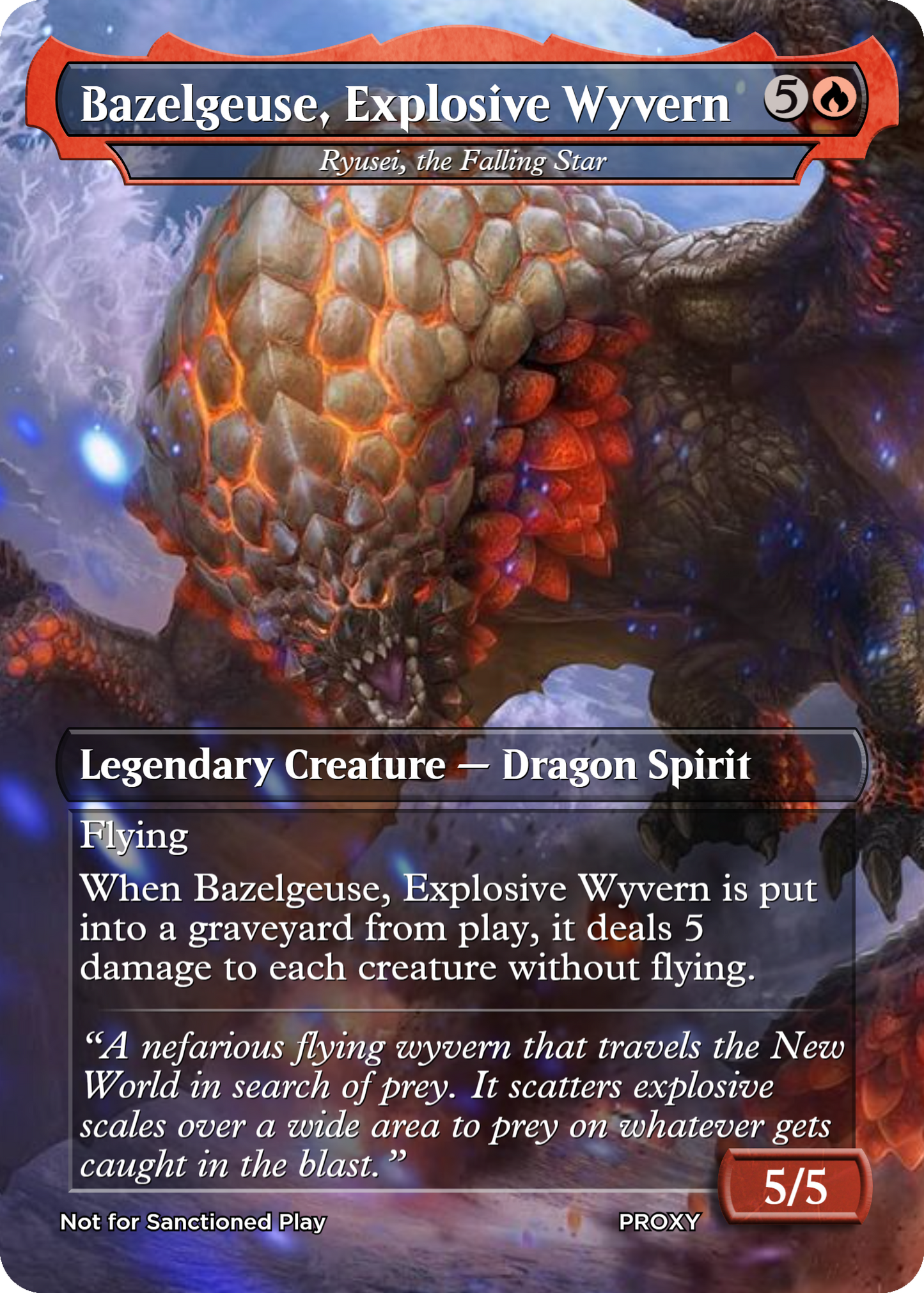Bazelgeuse, Explosive Wyvern (Ryusei, The Falling Star) - MTG PROXY Video Games/Monster Hunter