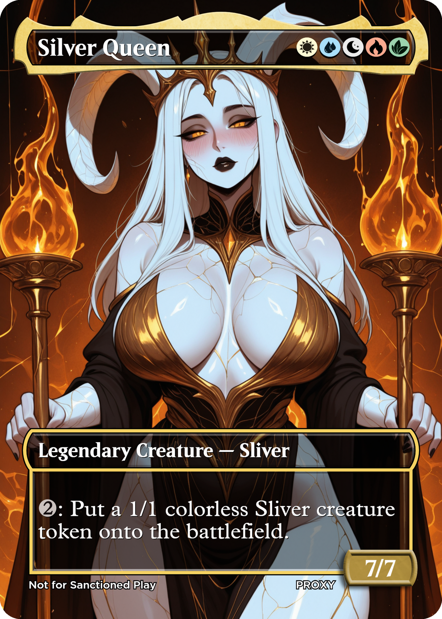 Silver Queen Creature - MTG PROXY Anime Waifu - Mature Content