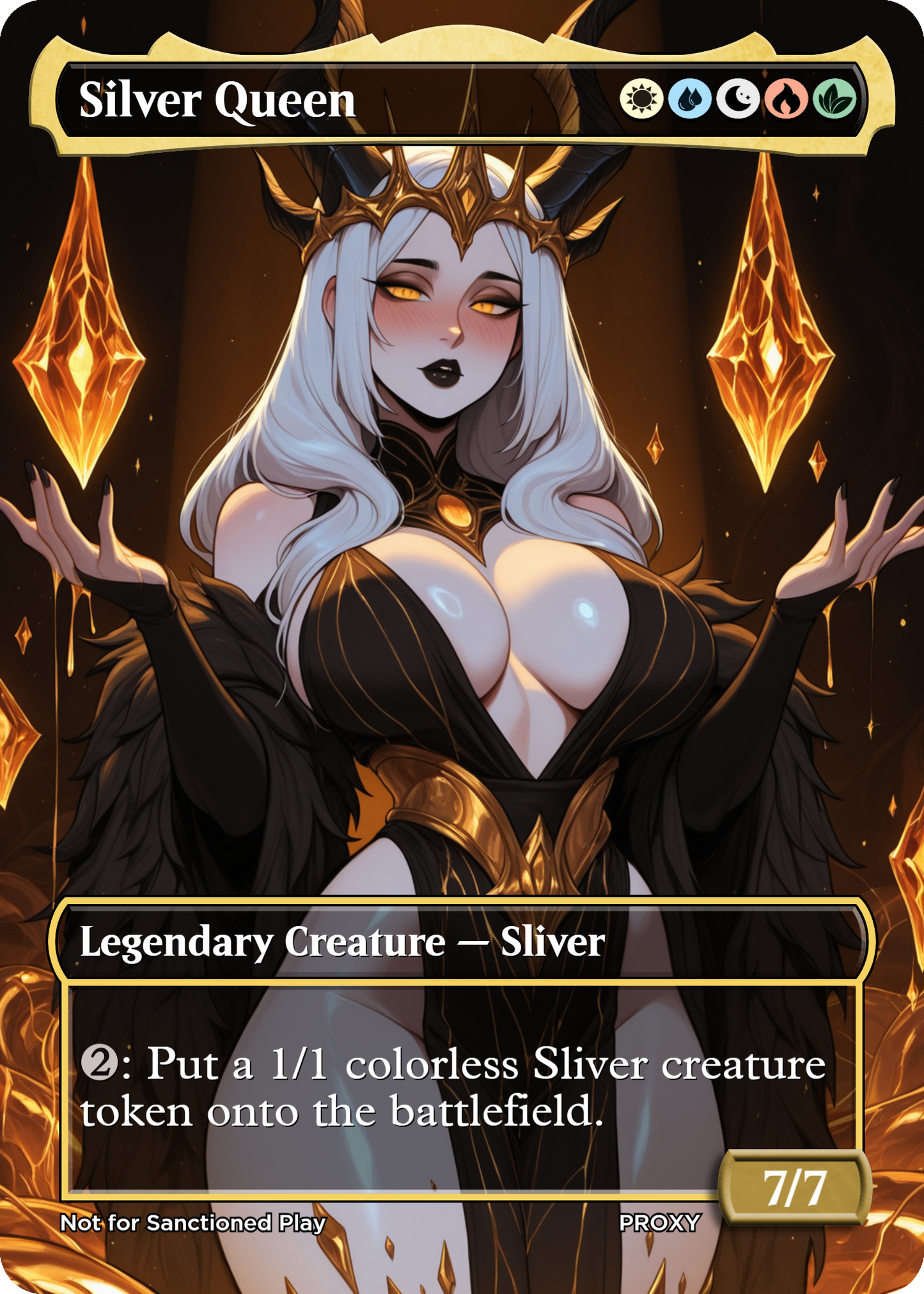 Silver Queen Creature - MTG PROXY Anime Waifu - Mature Content