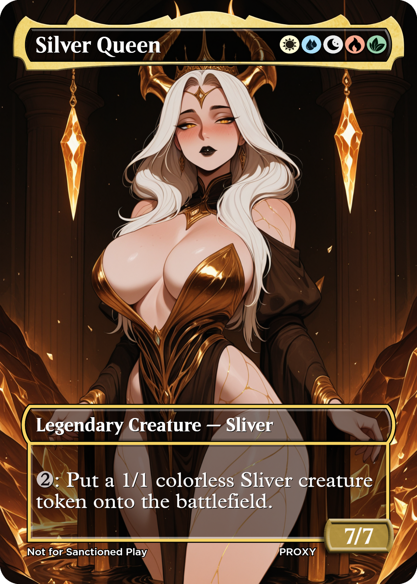 Silver Queen Creature - MTG PROXY Anime Waifu - Mature Content