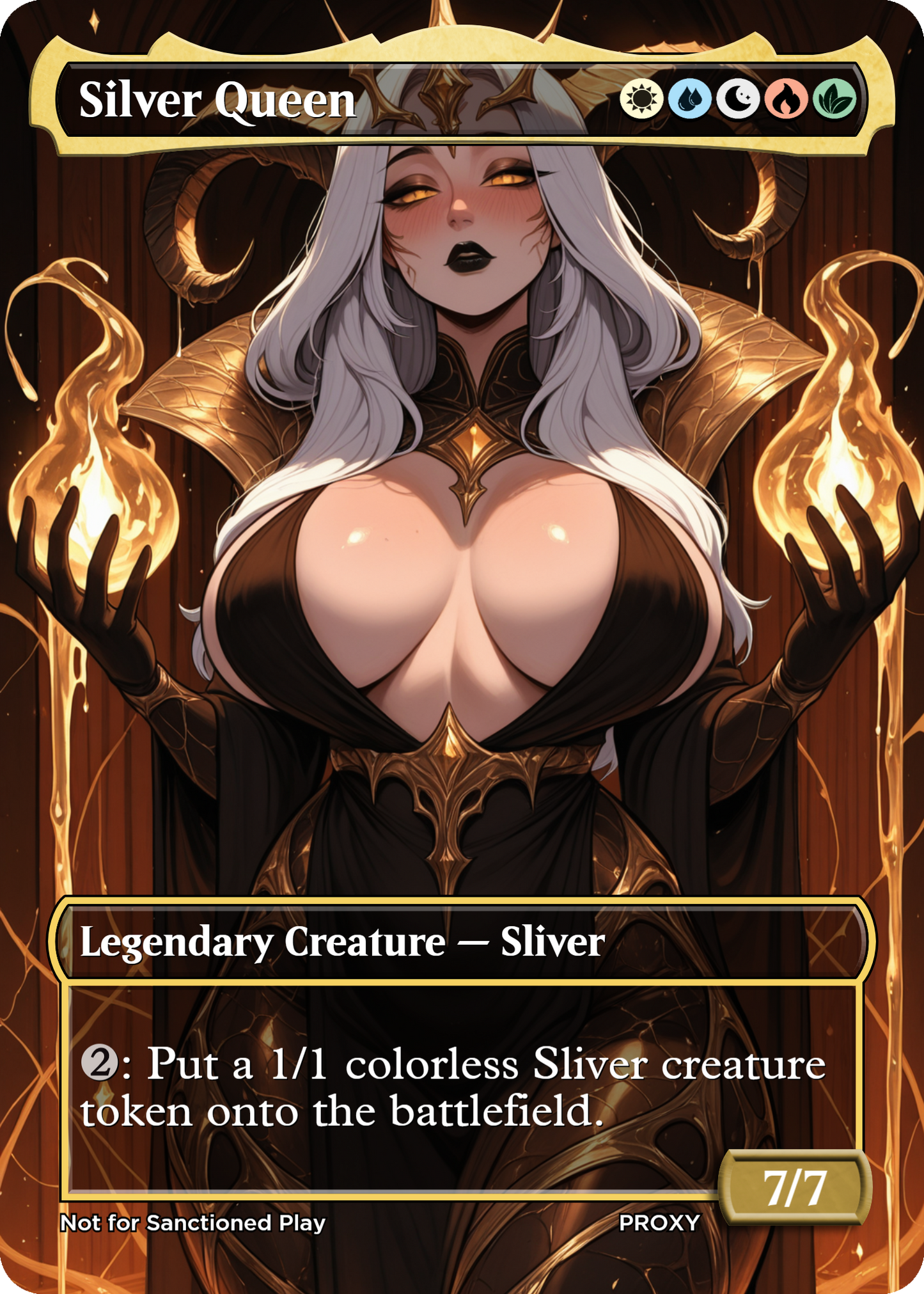 Silver Queen Creature - MTG PROXY Anime Waifu - Mature Content