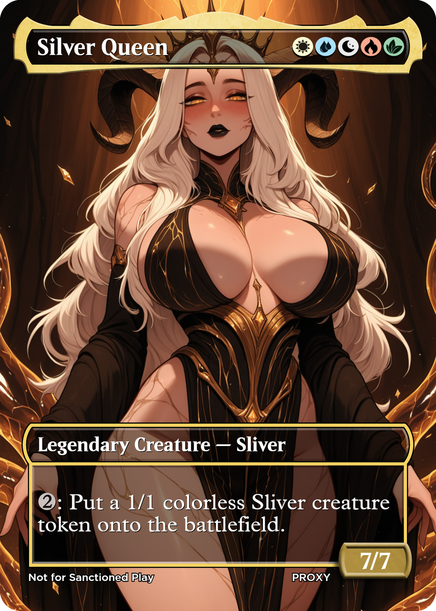 Silver Queen Creature - MTG PROXY Anime Waifu - Mature Content