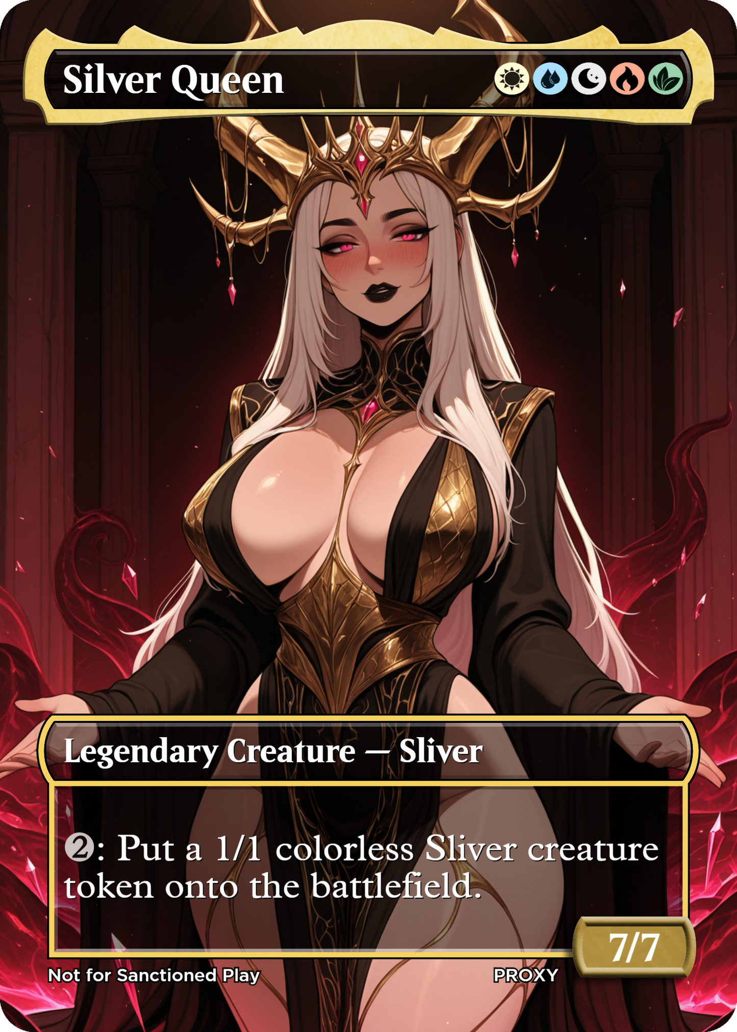 Silver Queen Creature - MTG PROXY Anime Waifu - Mature Content
