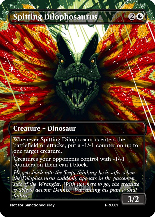 Spitting Dilophosaurus Creature - MTG PROXY Jurassic Park