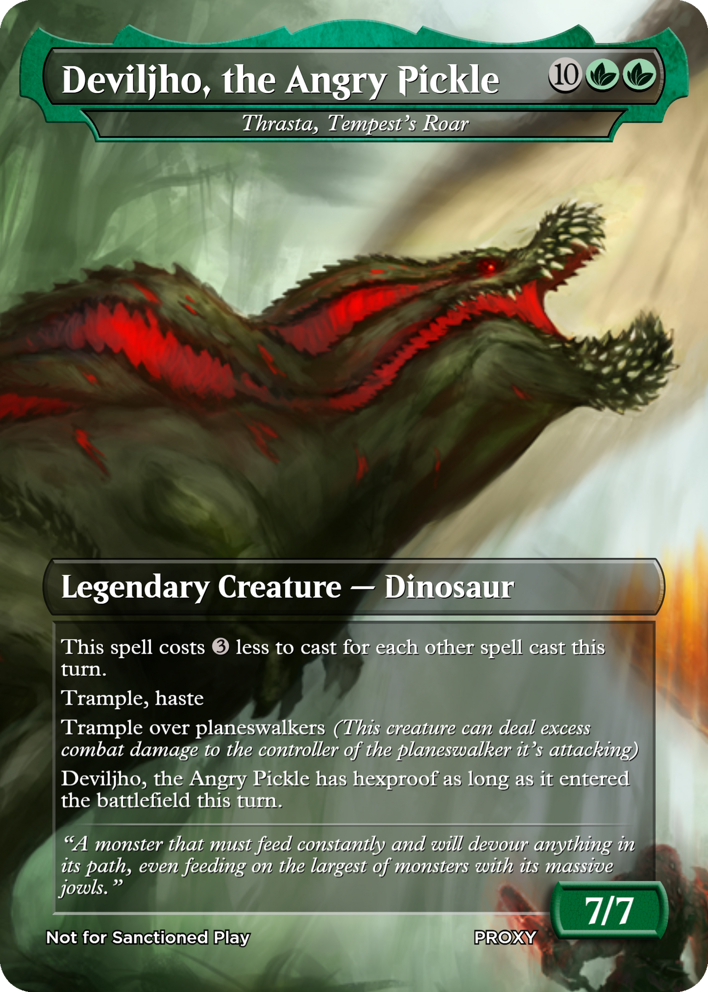 Deviljho, The Angry Pickle (Thrasta, Tempest's Roar) - MTG PROXY Video Games/Monster Hunter