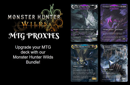 BUNDLE!! Monster Hunter Wilds - Arkveld, Gore Magala, Rey Dau & Jin Dahaad - MTG PROXY Video Games/Monster Hunter