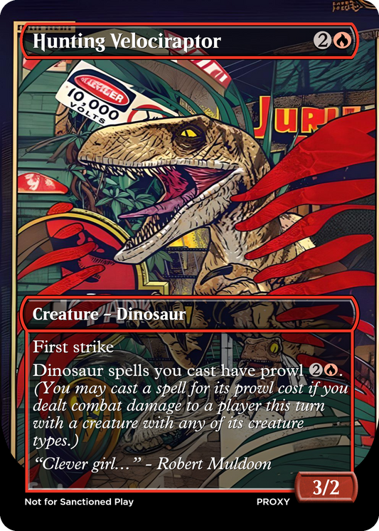 Hunting Velociraptor Creature Dinosaur - MTG PROXY Jurassic Park