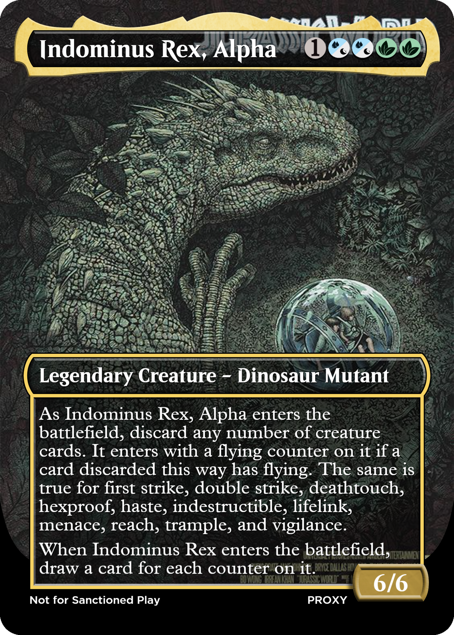 Indominus Rex, Alpha Creature - MTG PROXY Jurassic Park